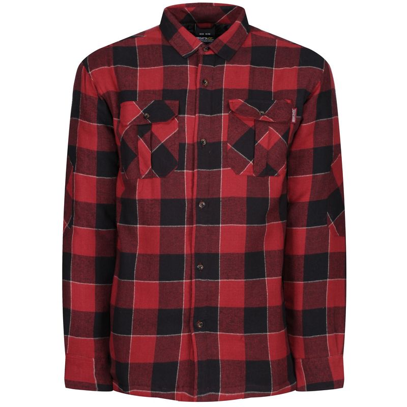 Regatta Professional Mens Checked Padded Shirt  Red